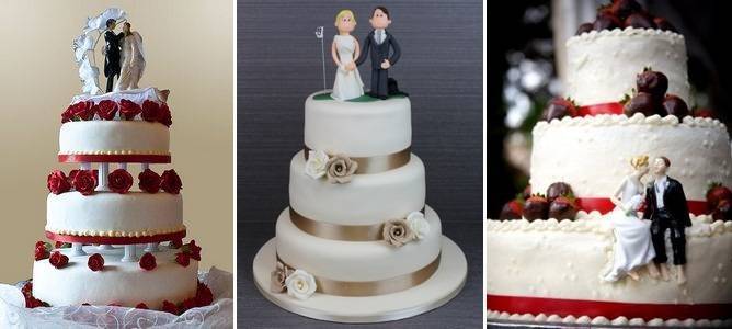 Варианты фигурок молодоженов на свадебных тортах