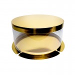 Упаковка для торта круглая ТУБУС золото 300х150 мм