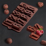 Форма силиконовая для леденцов и шоколада ЦИФРЫ 10 шт